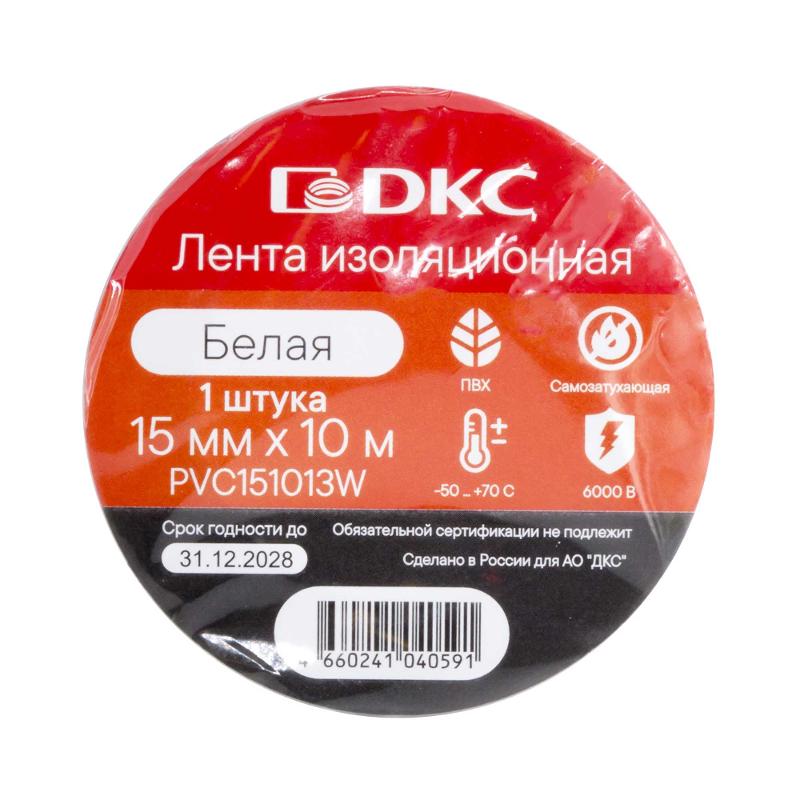 Лента изоляционная ПВХ 15x0,13 10м в рулоне Белая | PVC151013W | DKC — миниатюра 2