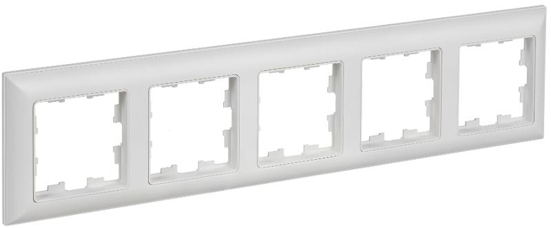BRITE Рамка 5-местная РУ-5-БрАБ арктический белый/белый  | BR-M52-12-K91 | IEK — IEK (ИЭК)