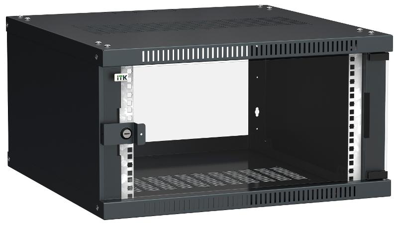 Шкаф LINEA WE 6U 600x600мм дверь стекло черный | LWE5-06U66-GF | ITK — ITK