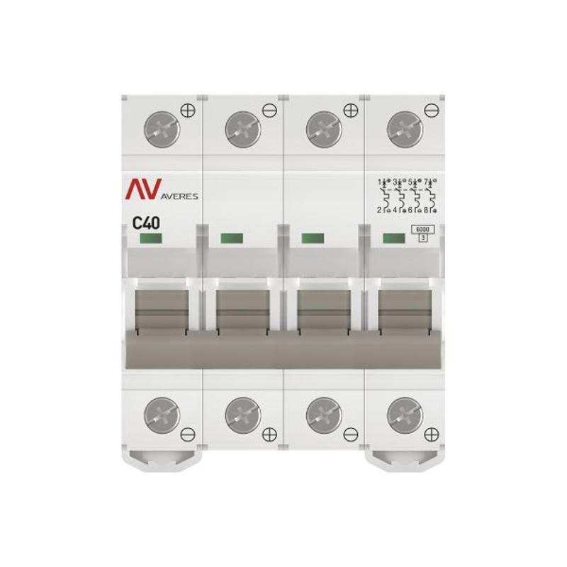 Выключатель автоматический четырехполюсный AV-6 DC 40А C 6кА AVERES | mcb6-DC-4-40C-av | EKF — миниатюра 14