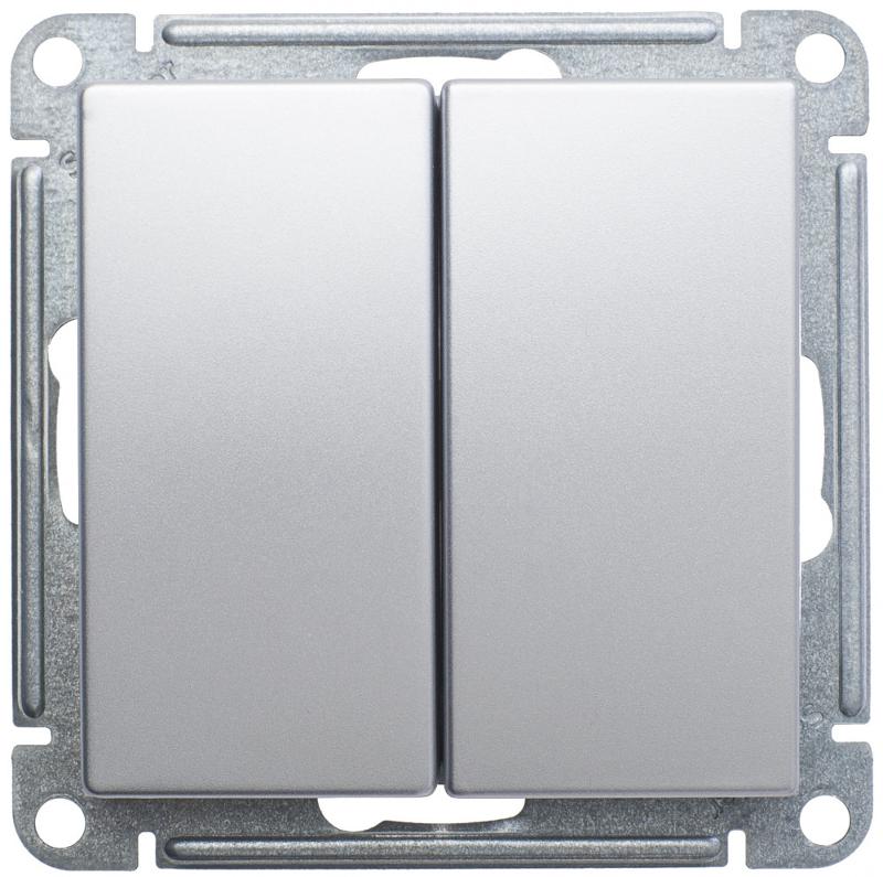 W59 Матовый хром Переключатель 2-клавишный 10АХ | VS610-256-5-86 | SE — Systeme Electric