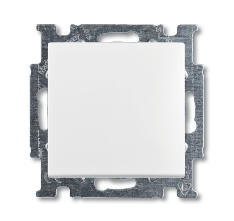 ABB Basic 55 Альп. белый Выключатель кнопочный 1-клавишный, НО контакт | 1413-0-1080  | 2CKA001413A1080 | ABB — ABB