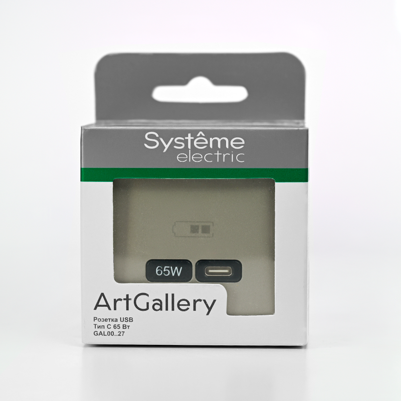 ArtGallery Шампань Розетка USB тип-С 65Вт высокоскор.заряд. QC, PD, механизм | GAL000527 | SE — миниатюра 6