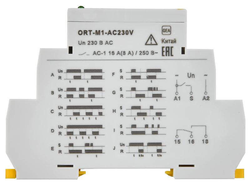 Реле времени ORT многофункциональное 1 конт. 230 В AС  | ORT-M1-AC230V | IEK — миниатюра 3