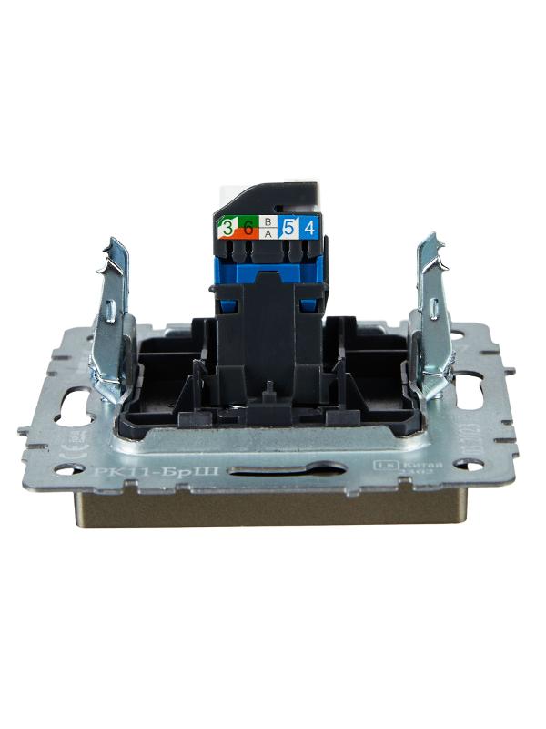 BRITE Розетка компьютерная RJ45 кат.6 РК11-БрШ шампань | BR-K10-2-K37 | IEK — миниатюра 5