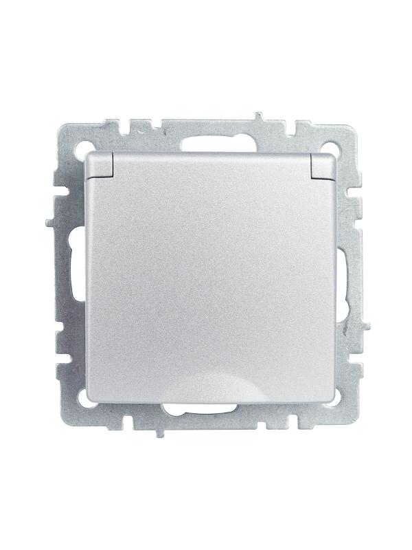 BRITE Розетка с заземлением со шторками с кр. 16А IP20 РСбш10-3-БрА алюминий | BR-R16-16-K47 | IEK — миниатюра 11