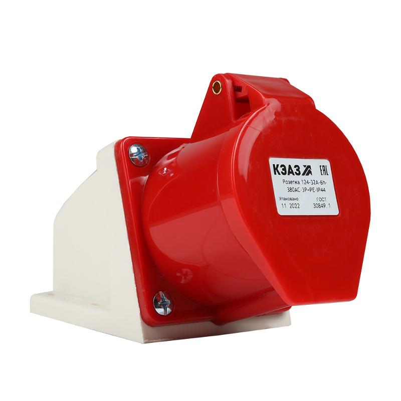Розетка 124-32А-6h-380AC-3P+PE-IP44 | 222756 | КЭАЗ — КЭАЗ (Курский электроаппаратный завод)