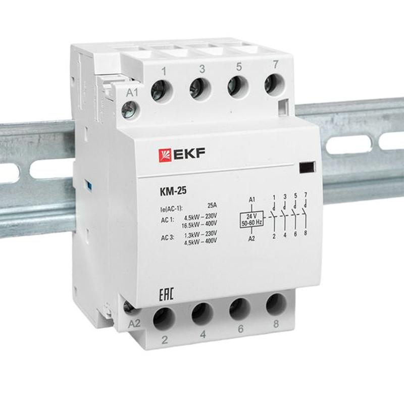Контактор модульный КМ 25А 4NО (3 мод.) 24В АС PROxima | km-3-25-40-24v | EKF — миниатюра 7