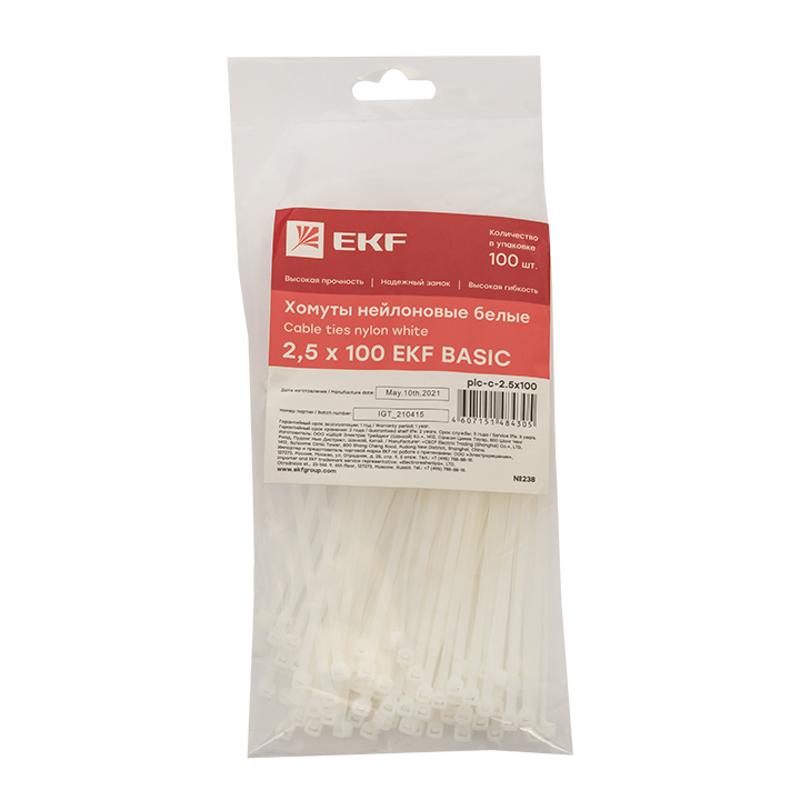 Хомут нейлоновый 2,5х100 (уп./100шт) EKF Simple | plc-c-2.5x100 | EKF — миниатюра 3