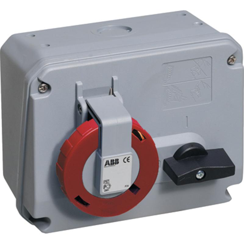 Розетка с выключателем и механической блокировкой 416MHS6W, 16A, 3P+N+E, IP67, 6ч | 2CMA167818R1000 | ABB — ABB