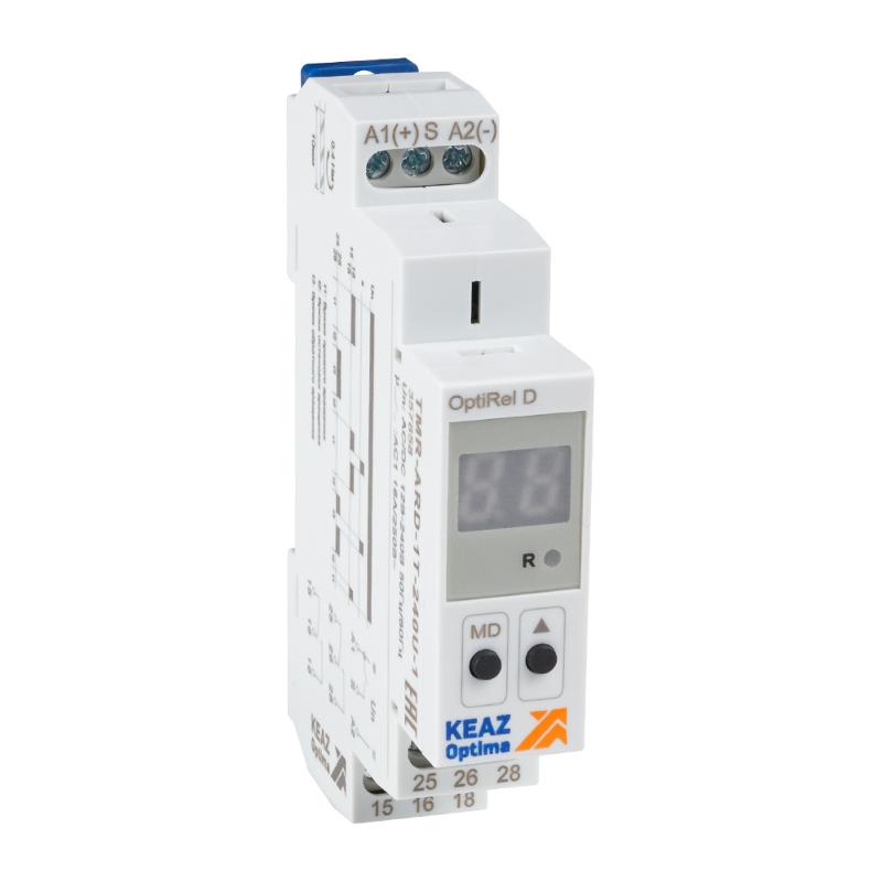Реле времени OptiRel D TMR-ARD-1T-240U-1 циклическое цифровое 16А 1СО 12-230АС/DC | 357858 | КЭАЗ — КЭАЗ (Курский электроаппаратный завод)