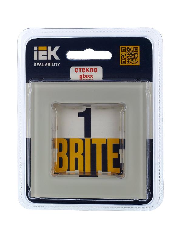 BRITE Рамка 1-ая РУ-1-2-БрВа стекло ванильный | BR-M12-G-K10 | IEK — миниатюра 2