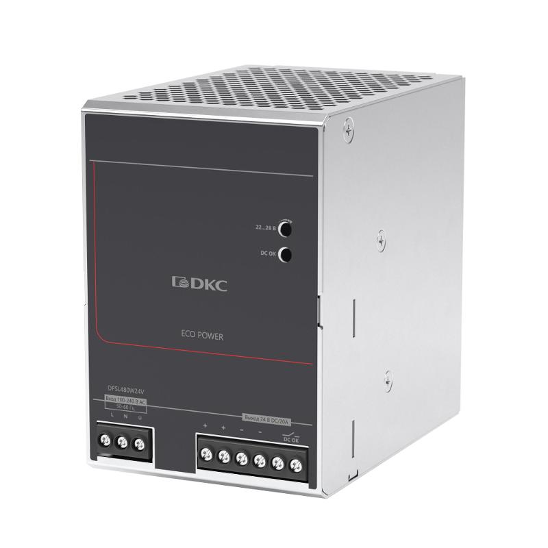 Источник питания "ECO POWER", однофазный, 480Вт, 20А, 24В | DPSL480W24V | DKC — DKC (ДКС)