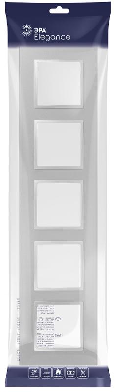 Рамка для розеток и выключателей Elegance 14-5015-03 Classic, на 5 постов, алюминий | Б0060593 | ЭРА — миниатюра 2