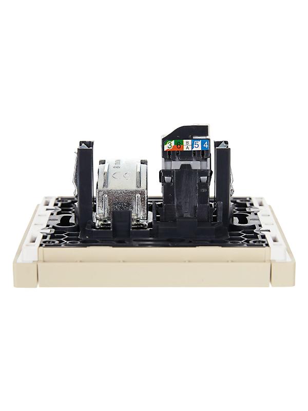 FORTE&PIANO Розетка двойная TV+RJ45 кат.5E FP436 ваниль | FP-AK20-1-K10 | IEK — миниатюра 5