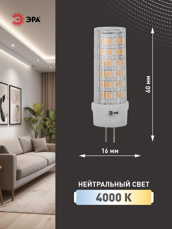 Лампа светодиодная LED JC-5W-12V-CER-840-G4 (диод, капсула, 5Вт, нейтр, G4) (20/500/21000) | Б0049088 | ЭРА — миниатюра 2