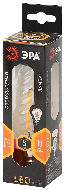 Лампа светодиодная F-LED BTW-5W-827-E14 Лампы СВЕТОДИОДНЫЕ F-LED ЭРА (филамент, свеча витая, 5Вт, тепл, E14) | Б0027935 | ЭРА — миниатюра 2