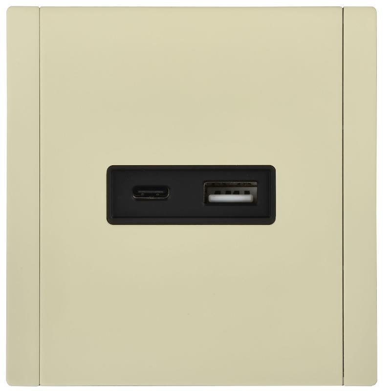 FORTE&PIANO Розетка USB A+C 3,1А FP850M металл серый сланец  | FP-U22-D31-M-K41 | IEK — миниатюра 2