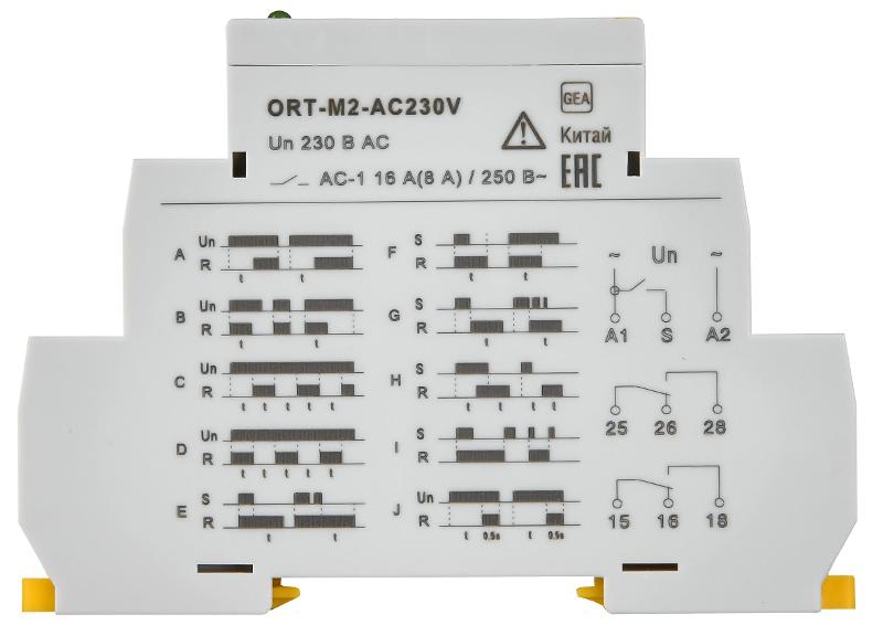 Реле времени ORT многофункциональное 2 конт. 230 В AС  | ORT-M2-AC230V | IEK — миниатюра 3