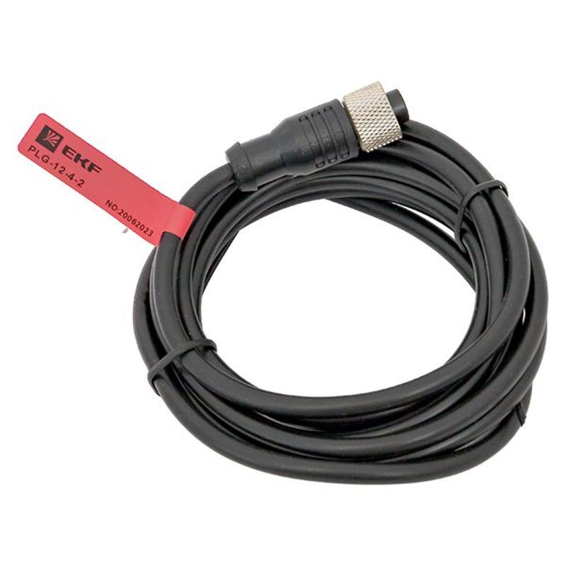 Кабель-разъем М12 4-PIN прямой PLG-12-4-2 |PLG-12-4-2| EKF — миниатюра 1