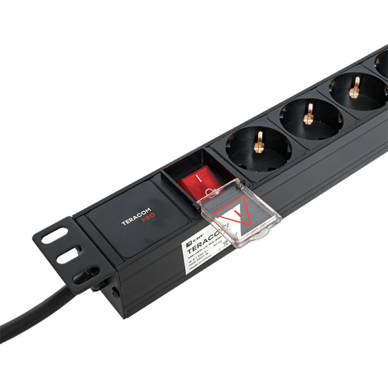 Блок розеток PDU TERACOM PRO 19" 1U 16А/250В 8 розеток Schuko 2 метра сечение 3x1,5 мм2 | TRP-HPD-LS-16A-8SH-2MSH | EKF — миниатюра 14