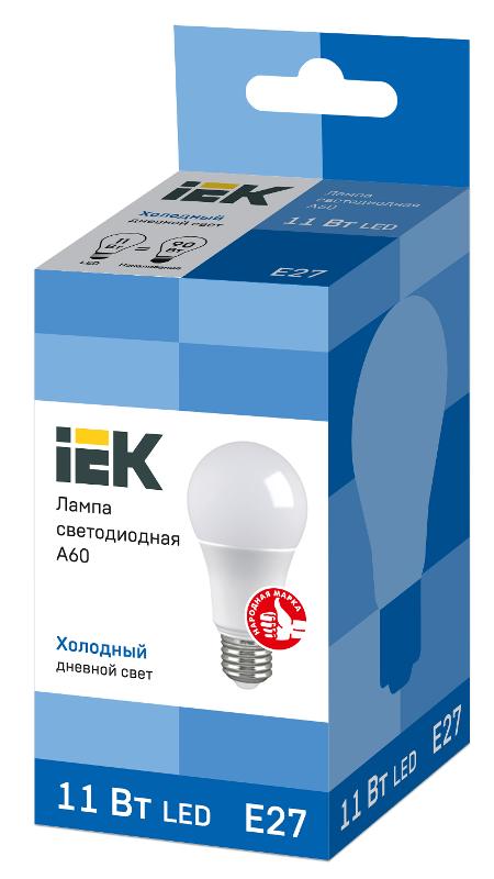 Лампа светодиодная LED 11Вт Е27 230В 6500К ECO А60 груша | LLE-A60-11-230-65-E27 | IEK — миниатюра 3