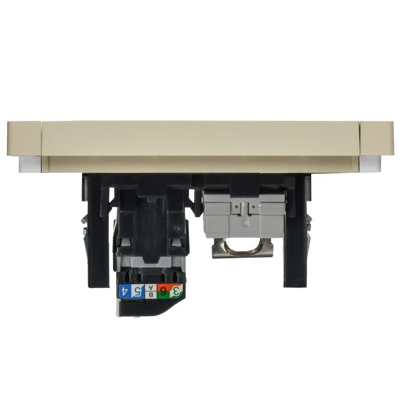 FORTE&PIANO Розетка двойная RJ11+RJ45 кат.5E FP435 ваниль | FP-KT20-O-1-K10 | IEK — миниатюра 5