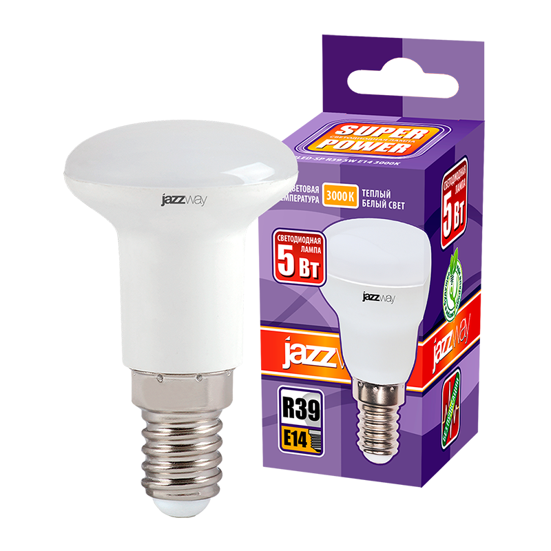 Лампа светодиодная LED 5Вт E14 220В 3000К PLED- SP R39 отражатель (рефлектор) | 1033581 | Jazzway — миниатюра 3
