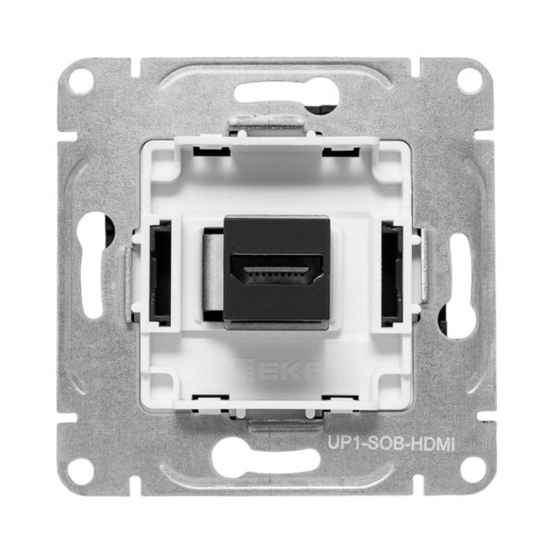 Механизм розетки HDMI, чёрный Эпика EKF | UP1-SOB-HDMI | EKF — миниатюра 7