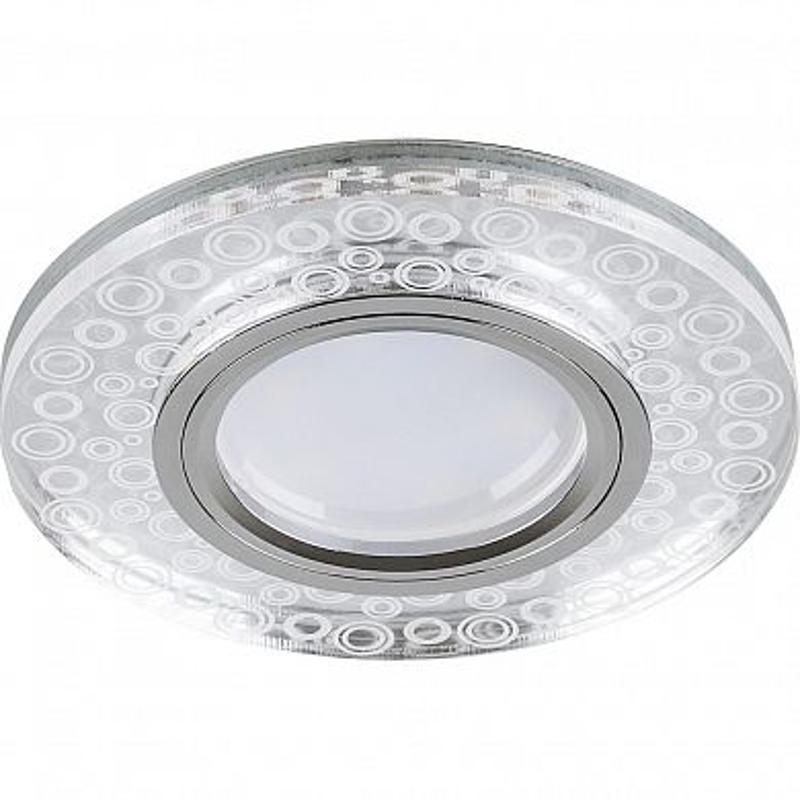 Светильник точечный встраиваемый под лампу, с LED подсветкой CD961 15LED*2835SMD 4000K, MR16 50W G5.3, прозрачный, хром | 32994 | FERON — миниатюра 1