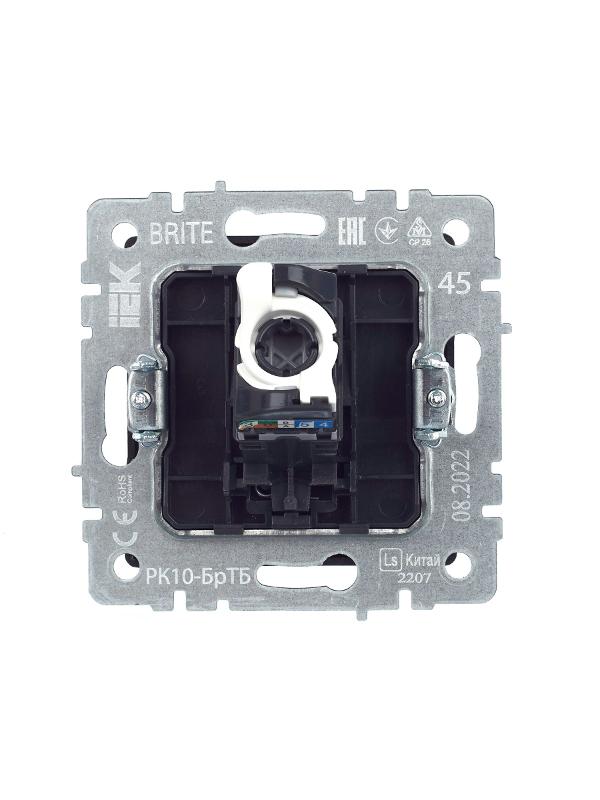 BRITE Розетка компьютерная RJ45 кат.5E РК10-БрТБ темная бронза | BR-K10-1-K45 | IEK — миниатюра 9
