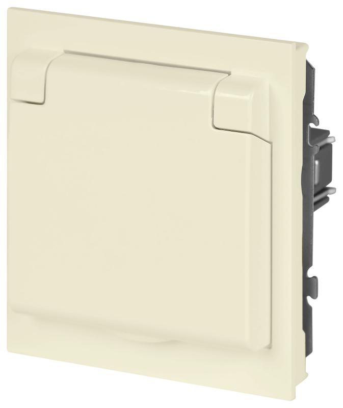 Розетка Arktik 16-2103-02 с заземлением 2P+E Schuko со шторками с крышкой 16А-250В слоновая кость | Б0070435 | ЭРА — миниатюра 4