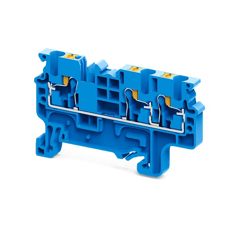 Клемма с 3-мя контактами push-in OptiClip СP-2,5-TRIPLET-I-BU-синий | 331845 | КЭАЗ — фото 1 | Sento