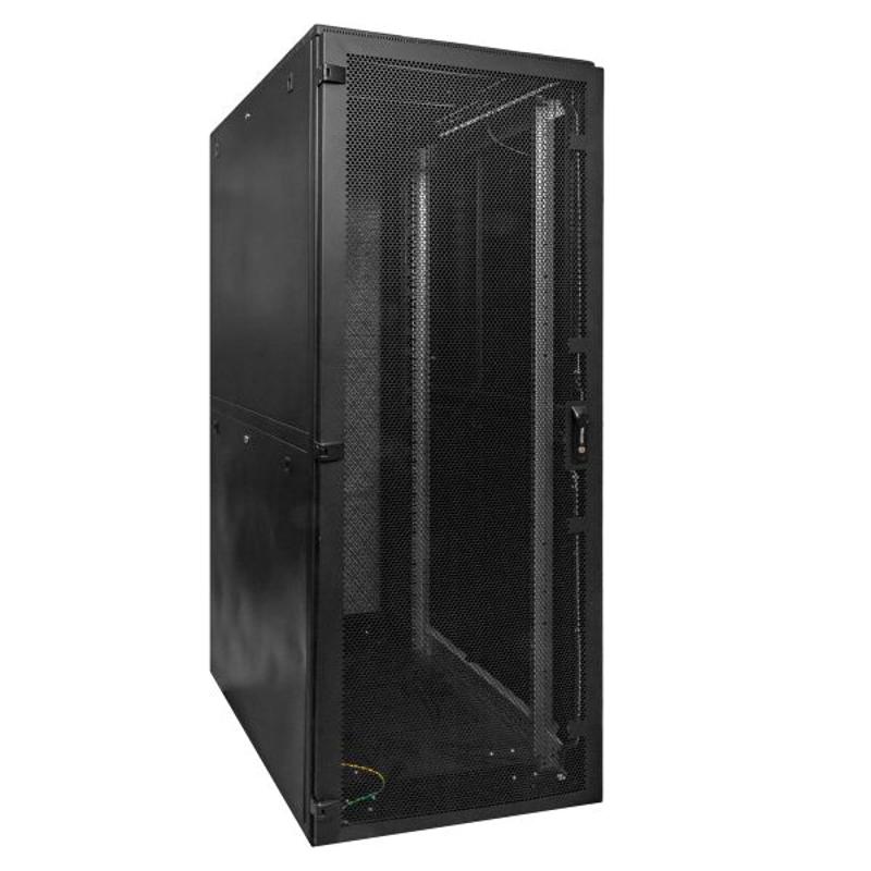 Шкаф напольный 19" TERACOM PRO 42U600х1000 мм двери перфорированная сзамком-ручкой и перфорированная чёрный | TRP-NTC-4261-65B | EKF — EKF