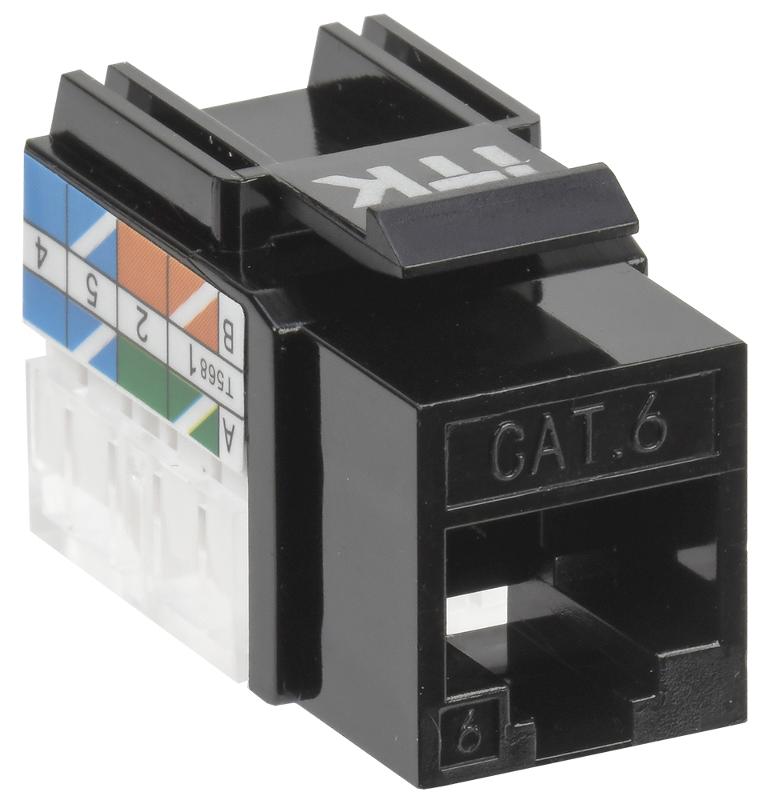 Модуль Keystone Jack кат.6 UTP 110 IDC 90град чёрный | CS1-1C06U-11-09 | ITK — ITK