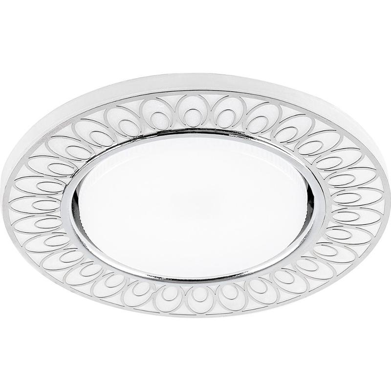 Светильник встраиваемый с белой LED подсветкой CD9913 потолочный GX53 без лампы, матовый белый, хром | 32981 | Feron — фото 1 | Sento