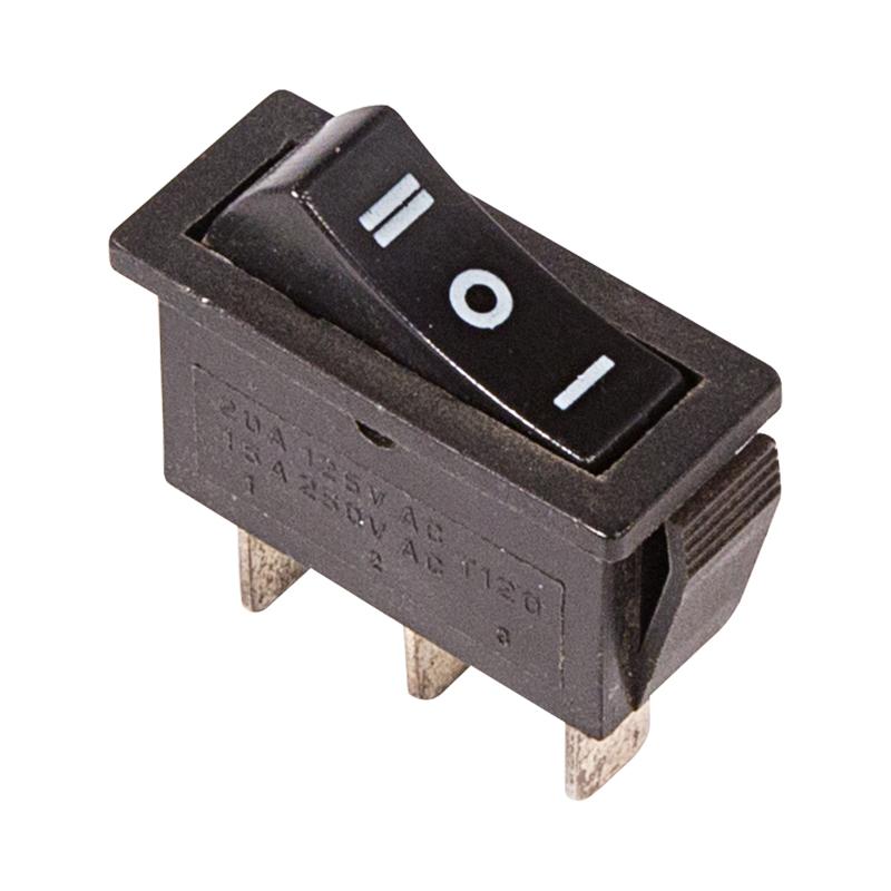Выключатель клавишный 250V 10А (3с) ON-OFF-ON черный с нейтралью | 36-2220 | REXANT — REXANT