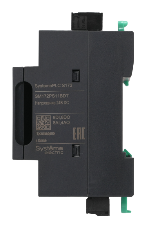 ПЛК S172; 24 VDC; дисплей; 28 IO: 8 DI, 8 DO (транзистор), 8 AI, 4 AO; 2xRS485, 1xRJ45 | SM172PS11BDT | SE — миниатюра 4