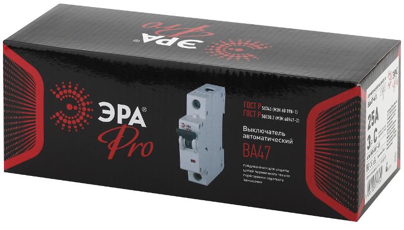 Выключатель автоматический трехполюсный Pro NO-901-48 ВА47-63 3P 25А кривая C | Б0031818 | ЭРА — миниатюра 2