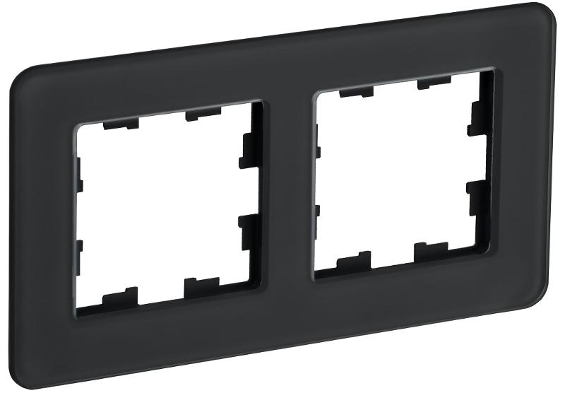 BRITE Рамка 2-ая РУ-2-2-Бр стекло черный RE | BR-M22-G-41-K02 | IEK — IEK (ИЭК)