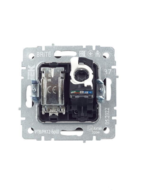 BRITE Розетка двойная TV+RJ45 кат.5E РТВ/РК12-БрШ шампань | BR-AK20-1-K37 | IEK — миниатюра 11