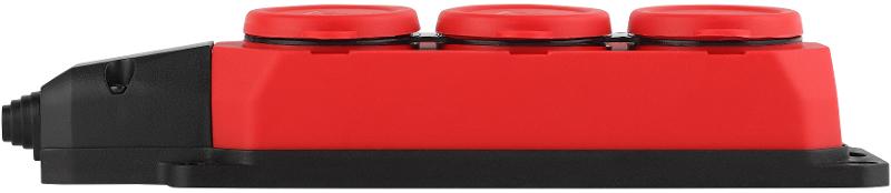 K-3e-RED-IP44 ЭРА Колодка каучуковая с/з 3гн 16A IP44 красная | Б0044552 | ЭРА — миниатюра 4