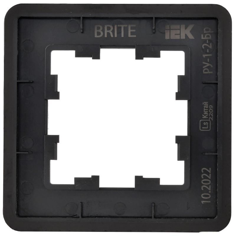 BRITE Рамка 1-ая РУ-1-2-Бр стекло черный RE | BR-M12-G-41-K02 | IEK — миниатюра 5