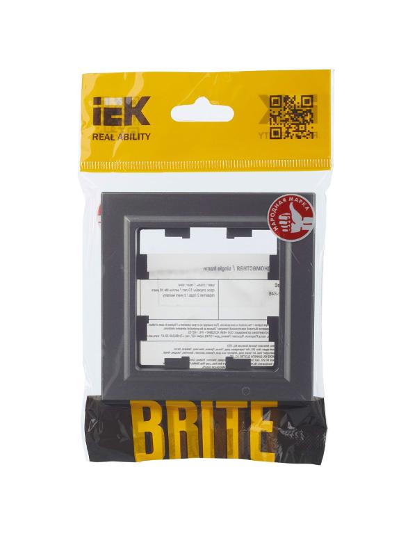 BRITE Рамка 1-ая РУ-1-БрС сталь | BR-M12-K46 | IEK — миниатюра 12