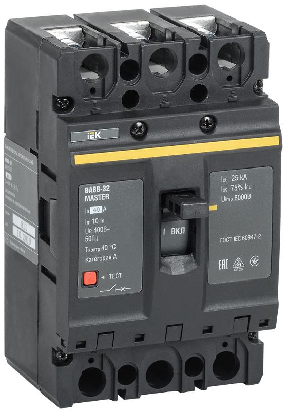 Выкл. авт. ВА88-32 3Р 40А 25кА MASTER IEK | SVA10-3-0040-02 | IEK — IEK (ИЭК)