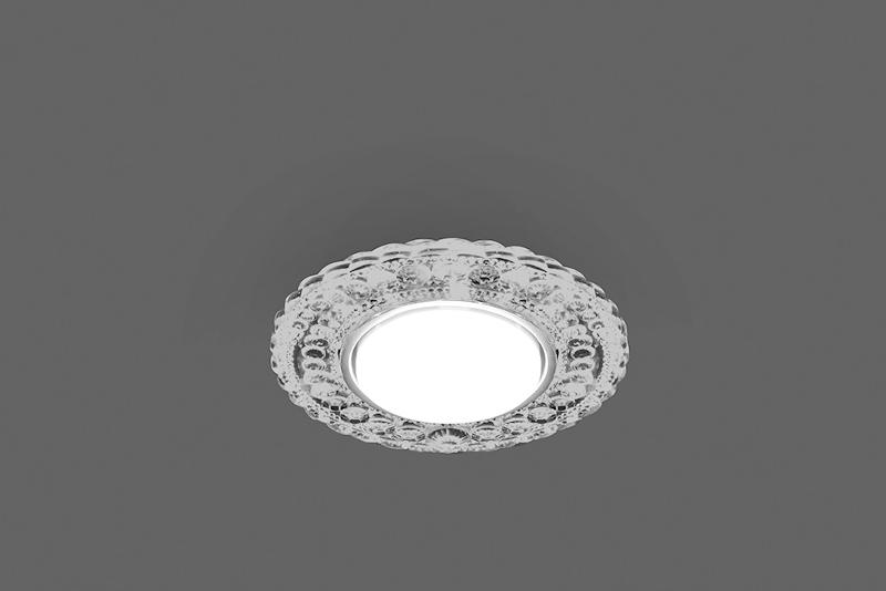 Светильник потолочный встраиваемый под лампу GX53 CD4024 20LED*2835 SMD 4000K, 15W GX53, без лампы, прозрачный, хром | 29538 | FERON — миниатюра 3