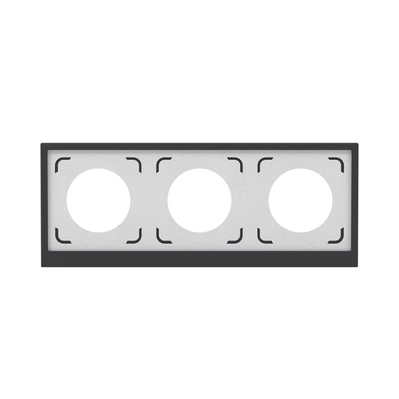 Рамка 3 поста IP44, KANT, черный уголь | 7012946 | DKC — миниатюра 1