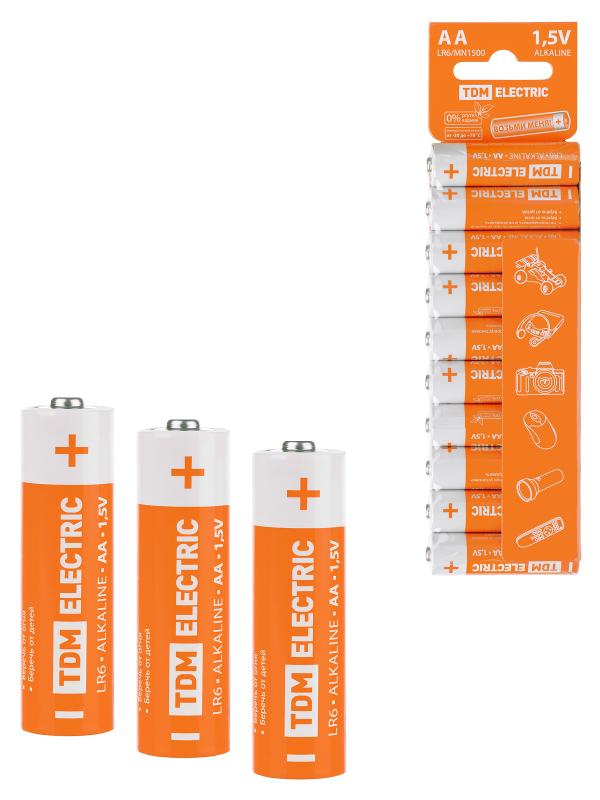 Элемент питания LR6 AA Alkaline 1,5V SC-10 | SQ1702-0058 | TDM — TDM ELECTRIC