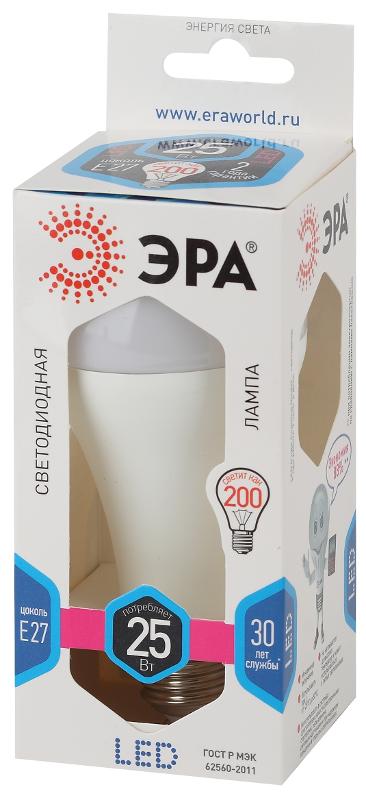 Лампа светодиодная LED 25Вт E27 4000К СТАНДАРТ груша | Б0035335 | ЭРА — миниатюра 2