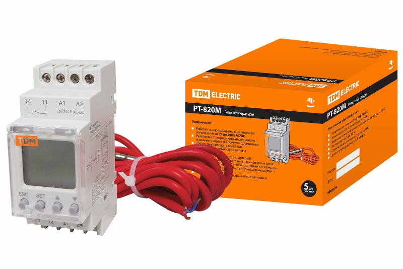 Реле температуры РТ-820M (-25+130C, 24-240В АС/DC, с датч. IP67, ЖК) | SQ1508-0002 | TDM — TDM ELECTRIC